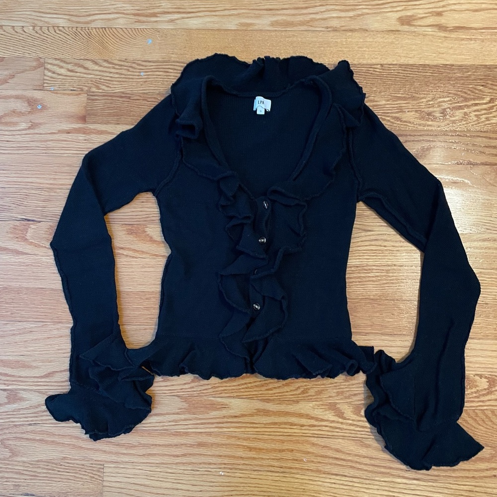 LPA Black Ruffle Cardigan - Picture 4 of 6